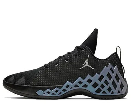 Men's Jordan Jumpman Diamond Low Black Metallic Silver Shoes