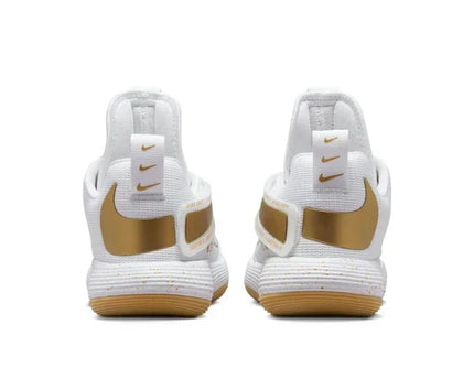 Men's Nike React Hyperset White Metallic Gold Shoes