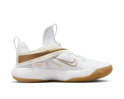 Men's Nike React Hyperset White Metallic Gold Shoes