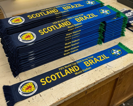 World Cup 2026 Scotland Vs Brazil Football Scarf Fringed Ends