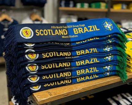 World Cup 2026 Scotland Vs Brazil Football Scarf Fringed Ends