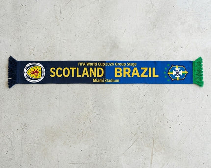 World Cup 2026 Scotland Vs Brazil Football Scarf Fringed Ends