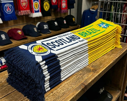 World Cup 2026 Scotland Vs Brazil Football Scarf Dual Logo