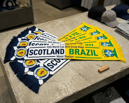World Cup 2026 Scotland Vs Brazil Football Scarf Dual Logo
