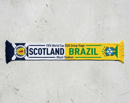 World Cup 2026 Scotland Vs Brazil Football Scarf Dual Logo