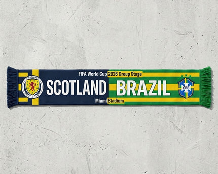 World Cup 2026 Scotland Vs Brazil Football Scarf Contrast Design