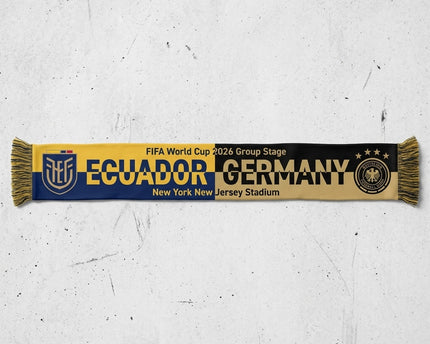 World Cup 2026 Ecuador Vs Germany Football Scarf Fringed Ends