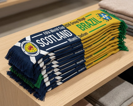 World Cup 2026 Scotland Vs Brazil Football Scarf Miami Edition