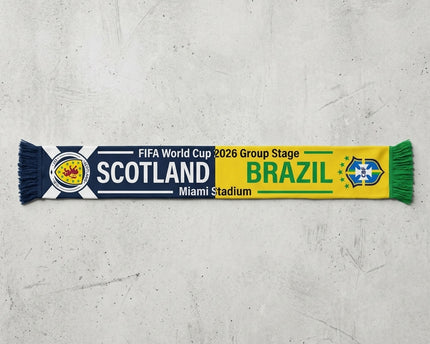 World Cup 2026 Scotland Vs Brazil Football Scarf Miami Edition