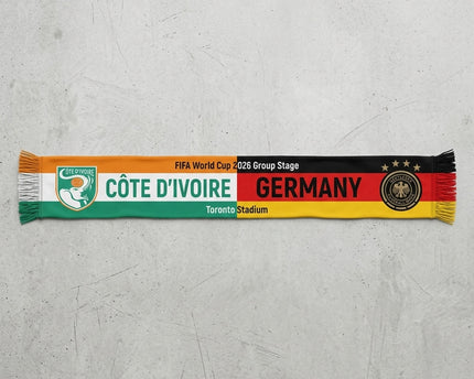 World Cup 2026 Côte D'Ivoire Vs Germany Football Scarf Color Block