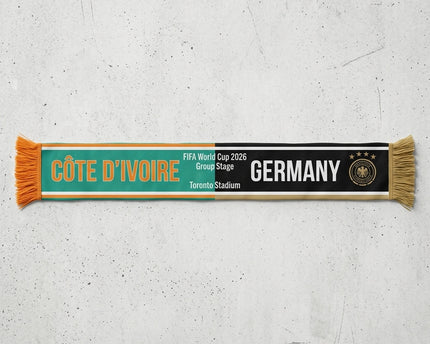 World Cup 2026 Côte D'Ivoire Vs Germany Football Scarf Contrast Style