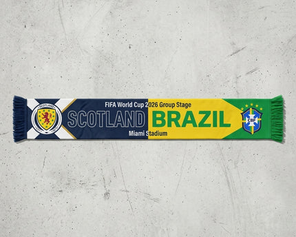 World Cup 2026 Scotland Vs Brazil Football Scarf Half Split