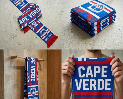 World Cup 2026 Cape Verde Scarf Blue Tassel Fringe