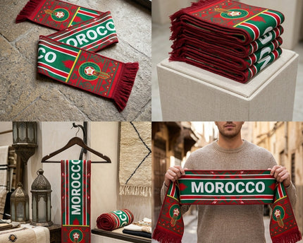 Morocco Scarf World Cup 2026 With Historic Moroccan Crest Design