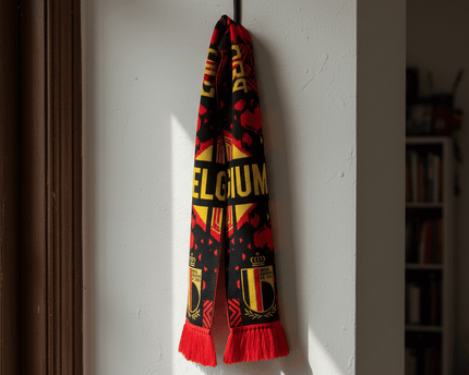 World Cup 2026 Belgium Scarf Bold Graphic Layout