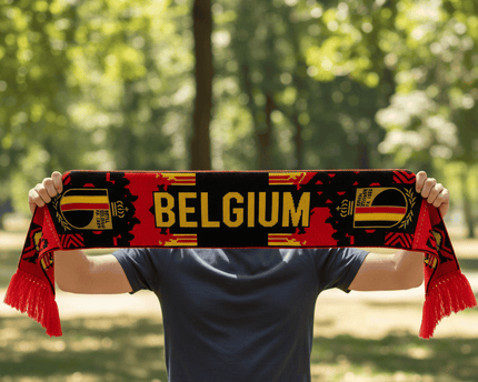 World Cup 2026 Belgium Scarf Bold Graphic Layout