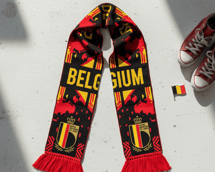 World Cup 2026 Belgium Scarf Bold Graphic Layout