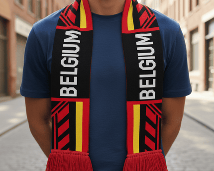 World Cup 2026 Belgium Scarf Dual Lion Pattern