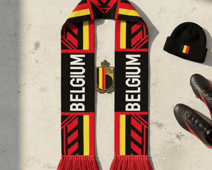 World Cup 2026 Belgium Scarf Dual Lion Pattern