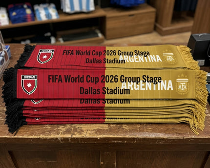 World Cup 2026 Jordan Vs Argentina Football Scarf Premium Knit Material