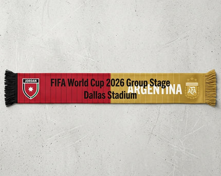 World Cup 2026 Jordan Vs Argentina Football Scarf Premium Knit Material