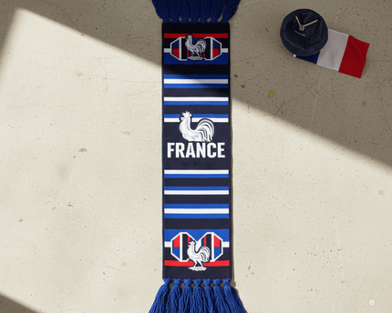World Cup 2026 France Scarf Knitted Geometric Pattern
