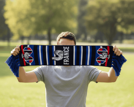World Cup 2026 France Scarf Knitted Geometric Pattern