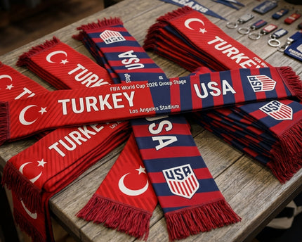 World Cup 2026 Turkey Vs USA Football Scarf Gameday Knit