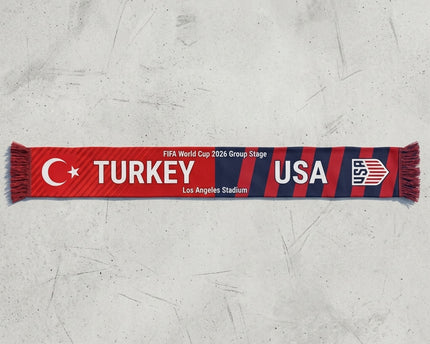 World Cup 2026 Turkey Vs USA Football Scarf Gameday Knit