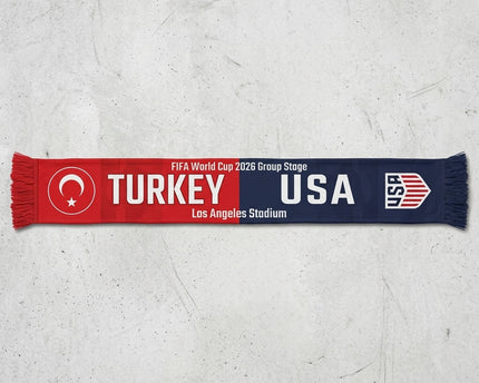 World Cup 2026 Turkey Vs USA Football Scarf Los Angeles Edition