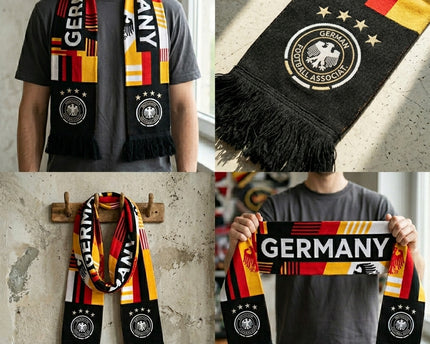 World Cup 2026 Germany Scarf Text Pattern Combo