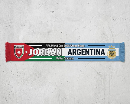 World Cup 2026 Jordan Vs Argentina Football Scarf Dallas Stadium Edition