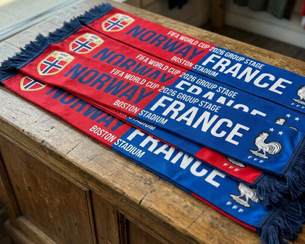 World Cup 2026 Norway Vs France Football Scarf Dual Crests