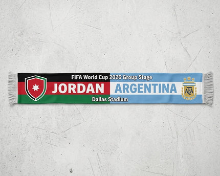 World Cup 2026 Jordan Vs Argentina Football Scarf Group Stage Souvenir