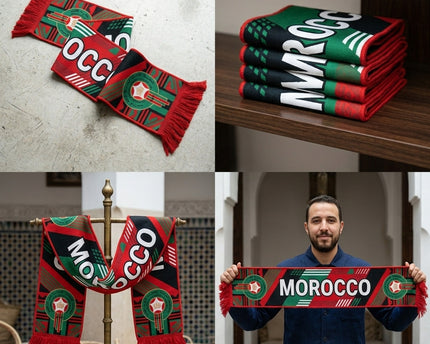 Morocco Scarf World Cup 2026 Featuring Bold Central Morocco Text