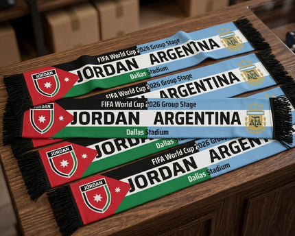 World Cup 2026 Jordan Vs Argentina Football Scarf Vibrant Match Day