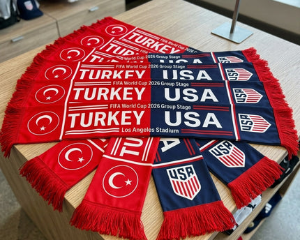 World Cup 2026 Turkey Vs USA Football Scarf Dual Crests