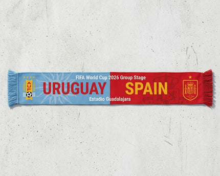 World Cup 2026 Uruguay Vs Spain Football Scarf National Colors