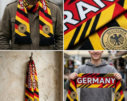World Cup 2026 Germany Scarf Tricolor Flag Block