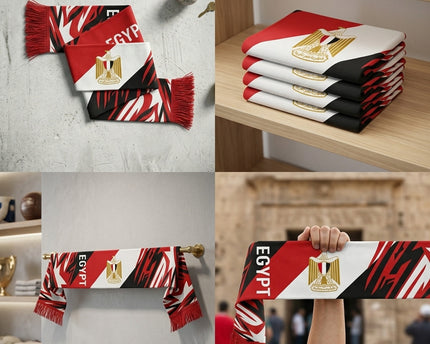 World Cup 2026 Egypt Scarf Sharp Linear Art