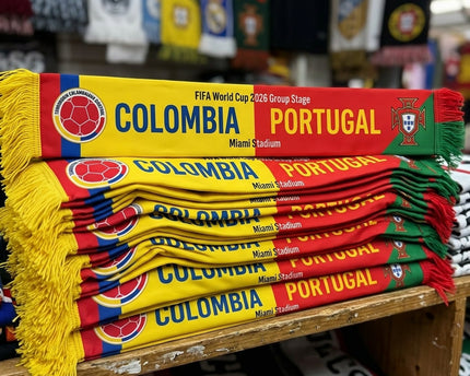 World Cup 2026 Colombia Vs Portugal Football Scarf Official Team Crests