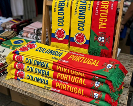 World Cup 2026 Colombia Vs Portugal Football Scarf Official Team Crests