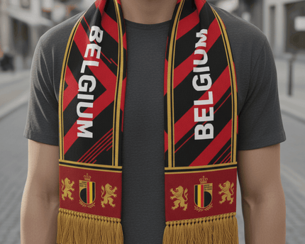 World Cup 2026 Belgium Scarf Fringed Tassel Ends