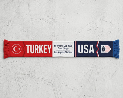 World Cup 2026 Turkey Vs USA Football Scarf Split Design