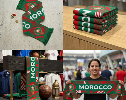 Morocco Scarf World Cup 2026 With Classic Fringed Tassels Accent