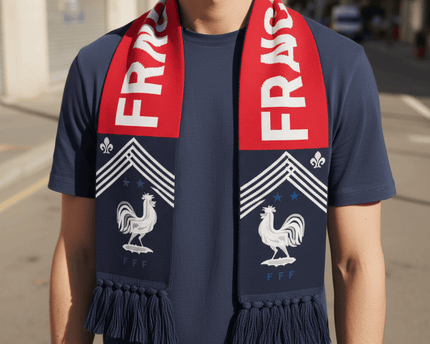World Cup 2026 France Scarf Tricolor Chevron Knit
