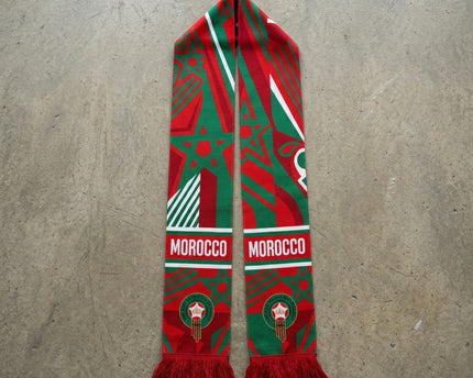 Morocco Scarf World Cup 2026 Traditional Patterned Border Detail