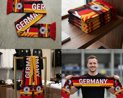 World Cup 2026 Germany Scarf Gold Fringe Ends