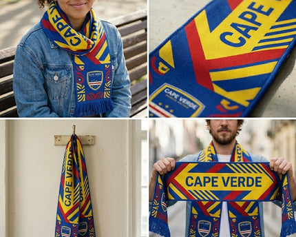 World Cup 2026 Cape Verde Scarf Vibrant Color Block
