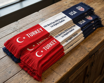 World Cup 2026 Turkey Vs USA Football Scarf Dual Fringe